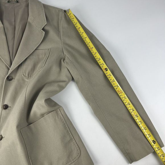 Eddie Bauer Blazer Men’s L Khaki Cotton Canvas Unstructured Casual Oversized - Picture 16 of 16